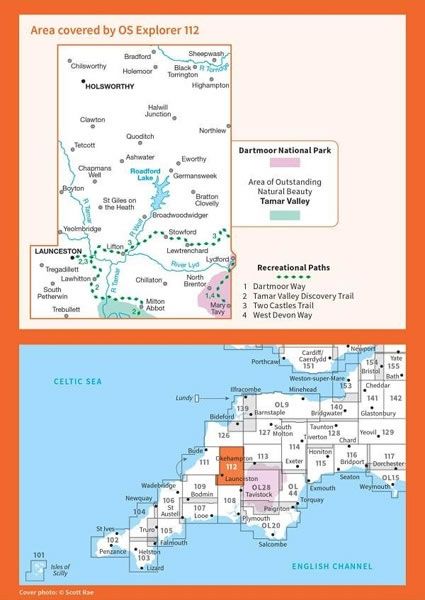 OS Explorer Map 112 - Launceston and Holsworthy - overview