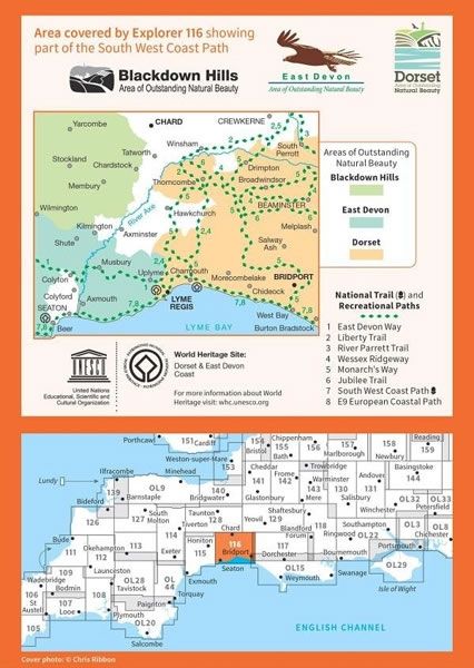 OS Explorer Map 116 - Lyme Regis and Bridport - overview