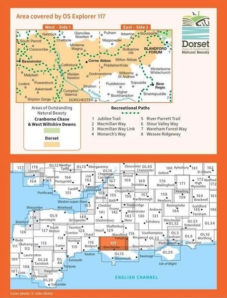 OS Explorer Map 117 - Cerne Abbas and Bere Regis - overview