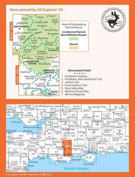 OS Explorer Map 118 - Shaftesbury and Cranborne Chase - overview