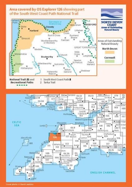 OS Explorer Map 126 - Clovelly and Hartland - overview