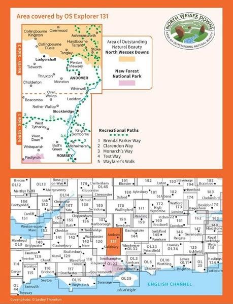 OS Explorer Map 131 - Romsey and Andover - overview