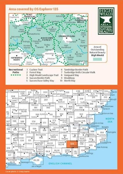 OS Explorer Map 135 - Ashdown Forest - overview