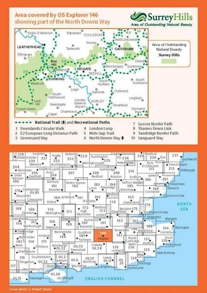 OS Explorer Map 146 - Dorking and Box Hill - overview