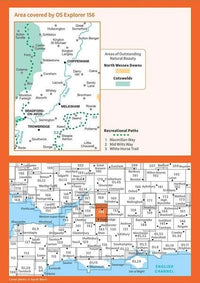 OS Explorer Map 156 - Chippenham and Bradford-on-Avon - overview