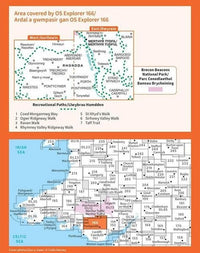 OS Explorer Map 166 - Rhondda and Merthyr Tydfil - overview