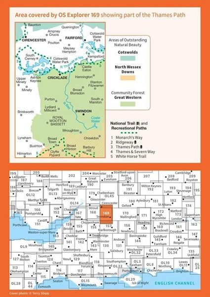 OS Explorer Map 169 - Cirencester and Swindon - overview