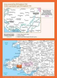 OS Explorer Map 178 - Llanelli and Ammanford - overview