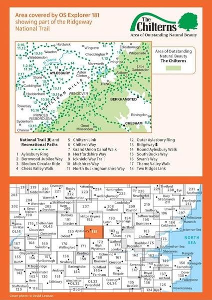 OS Explorer Map 181 - Chiltern Hills North and Aylesbury - overview