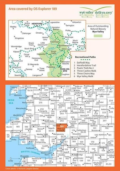 OS Explorer Map 189 - Hereford and Ross on Wye - overview