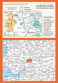 OS Explorer Map 190 - Malvern Hills and Bredon Hill - overview