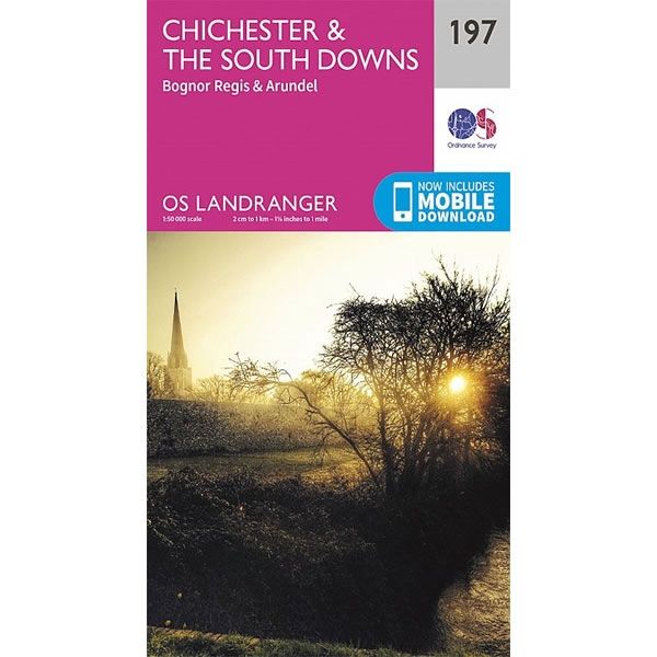 OS Landranger Map 197, Chichester and The South Downs