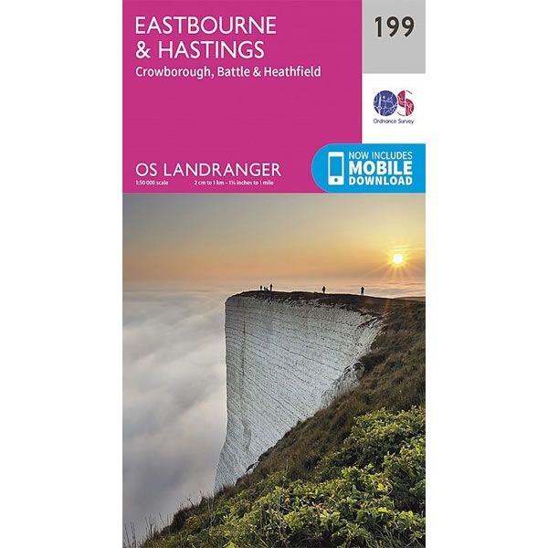 OS Landranger Map 199, Eastbourne and Hastings, Battle and Heathfield