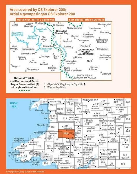 OS Explorer Map 200 - Llandrindod Wells and Elan Valley - Overview