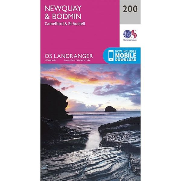 OS Landranger Map 200, Newquay, Bodmin, Camelford and St Austell