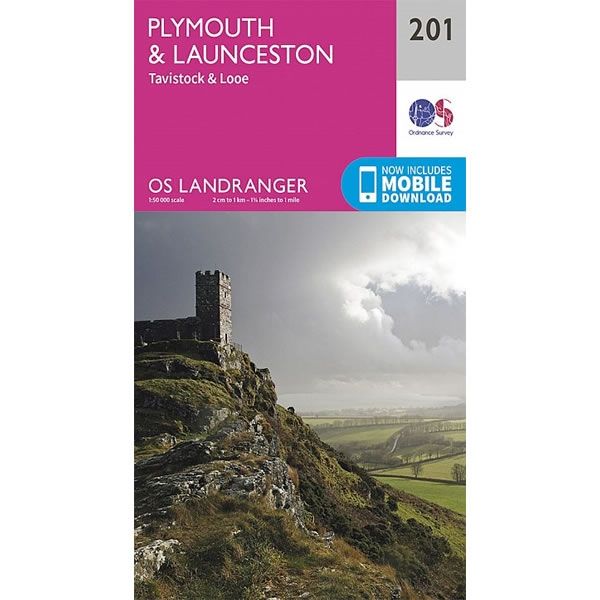 OS Landranger Map 201, Plymouth and Launceston, Tavistock and Looe