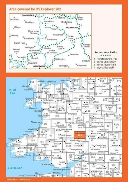 OS Explorer Map 202 - Leominster and Bromyard - overview