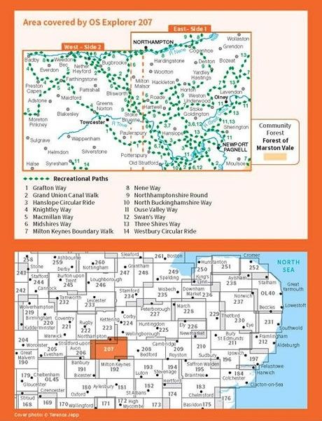 OS Explorer Map 206 - Edge Hill and Fenny Compton - overview