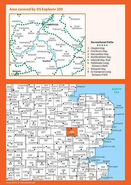 OS Explorer Map 208 - Bedford and St Neots - overview