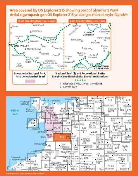 OS Explorer Map 215 - Newtown and Machynlleth - overview