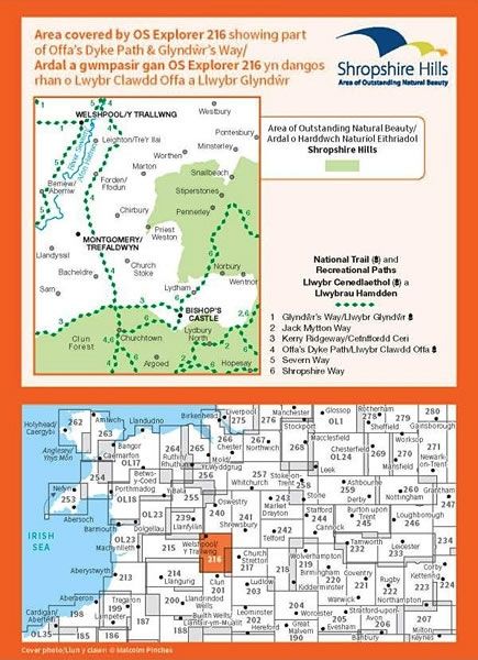 OS Explorer Map 216 - Welshpool and Montgomery - overview