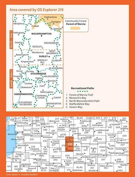 OS Explorer Map 219 - Wolverhampton and Dudley - overview