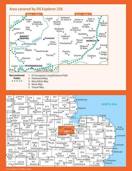 OS Explorer Map 235 - Wisbech and Peterborough North - overview