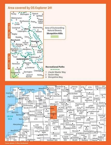 OS Explorer Map 241 - Shrewsbury - overview