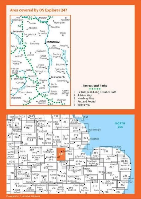 OS Explorer Map 247 - Grantham - overview