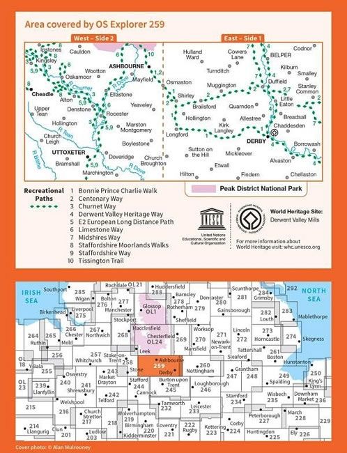 OS Explorer Map 259 - Derby  and Uttoxeter - overview