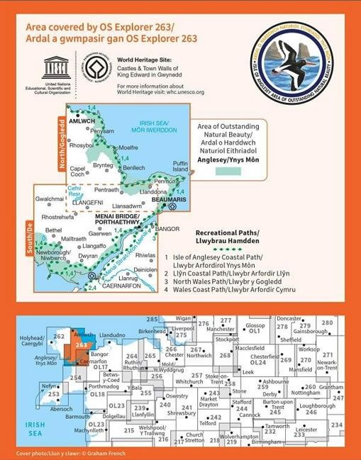 OS Explorer Map 263 - Anglesey East and Beaumaris - overview