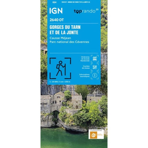 IGN 2640 OT - Gorge du Tarn and Gorge du Jonte Walking Map – Climb Europe