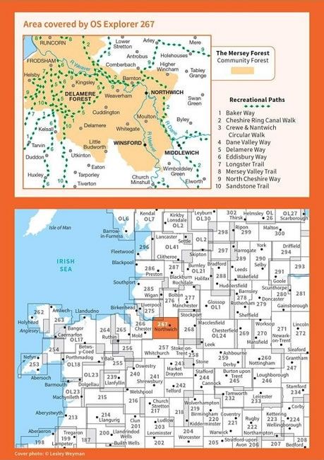 OS Explorer Map 267 - Northwich and Delamere Forest - overview