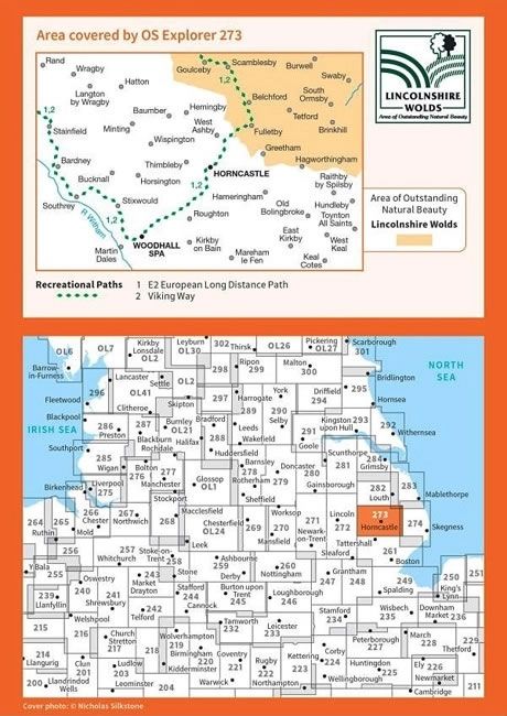 OS Explorer Map 273 - Lincolnshire Wolds South - overview