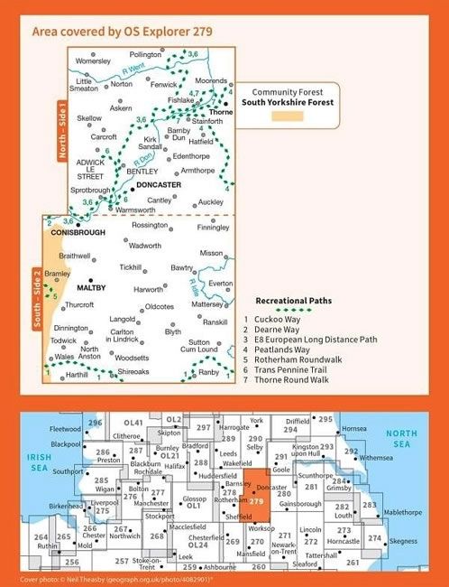 OS Explorer Map 279 - Doncaster and Conisbrough - overview