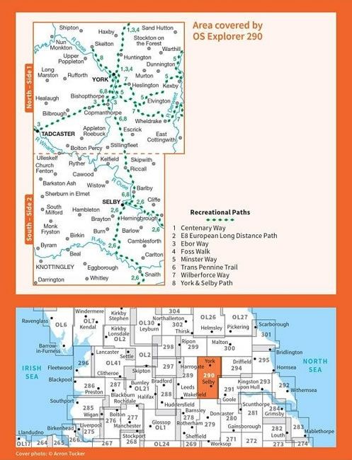 OS Explorer Map 290 - York and Selby - overview