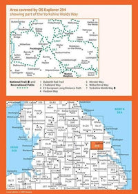 OS Explorer Map 294 - Market Weighton and Yorkshire Wolds Central - overview