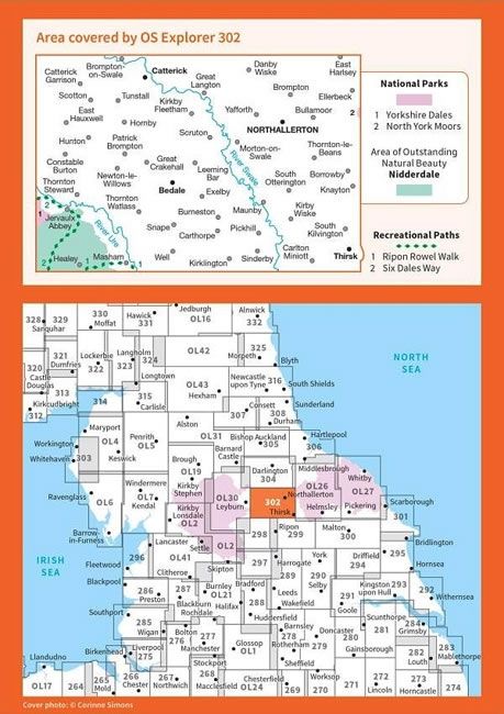 OS Explorer Map 302 - Northallerton and Thirsk - overview