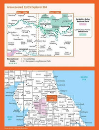 OS Explorer Map 304 - Darlington and Richmond - overview