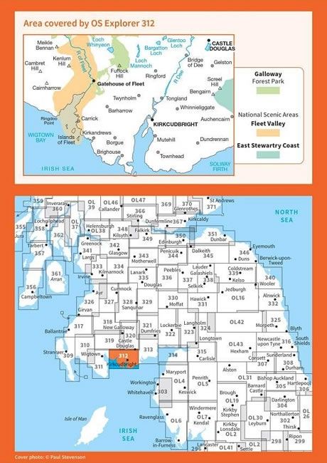 OS Explorer Map 312 - Kirkcudbright and Castle Douglas - overview