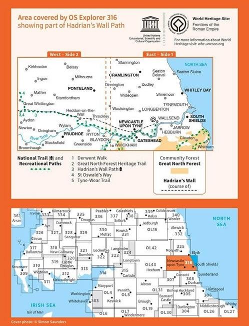 OS Explorer Map 316 - Newcastle upon Tyne - overview