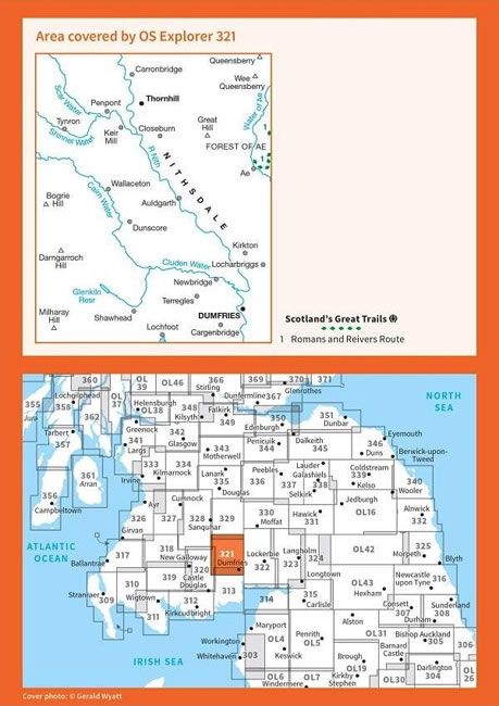 OS Explorer Map 321 - Nithsdale and Dumfries - overview