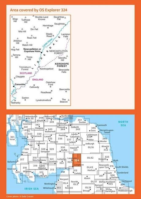 OS Explorer Map 324 - Liddesdale and Kershope Forest - overview