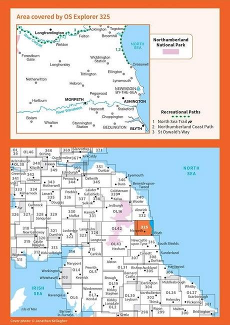 OS Explorer Map 325 - Morpeth and Blyth - overview