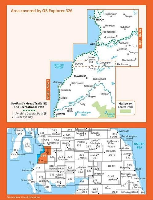 OS Explorer Map 326 - Ayr and Troon - overview