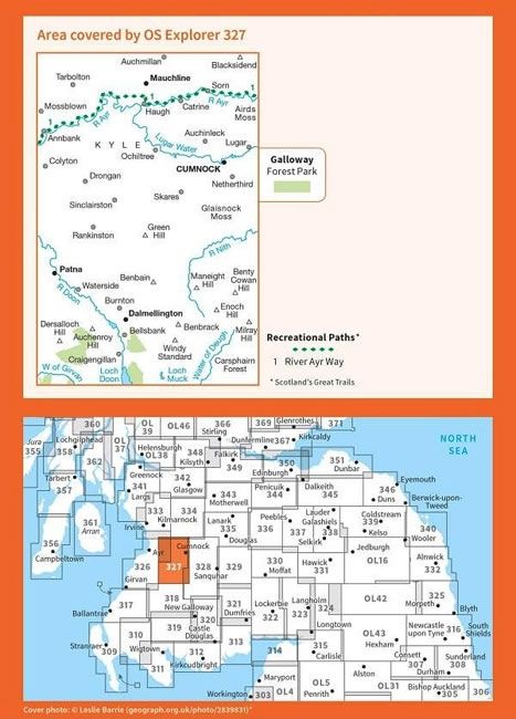 OS Explorer Map 327 - Cumnock and Dalmellington - overview