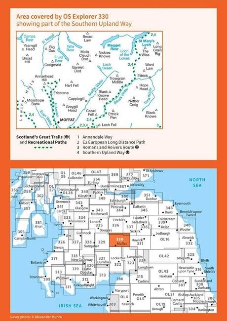 OS Explorer Map 330 - Moffat and St Mary's Loch - overview