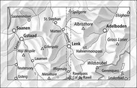 Gstaad-Lenk-Adelboden Walking Map 3304 - area covered