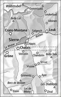 Crans-Montana Walking Map 3305T - area covered