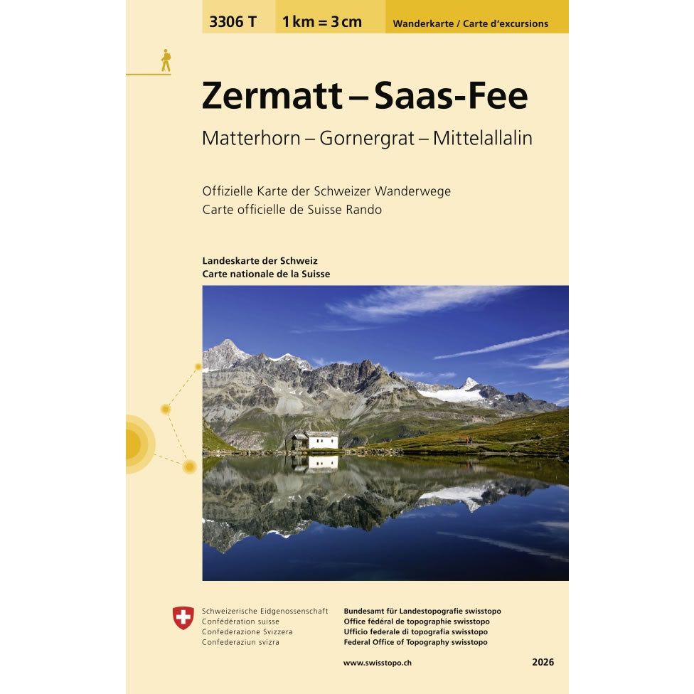 Zermatt-Saas Fee Walking Map 3306T